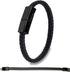 SEANADO Leather Bracelet Charger USB Cable, Braided Portable Travel Charger for iPhone and Android, 8' Length
