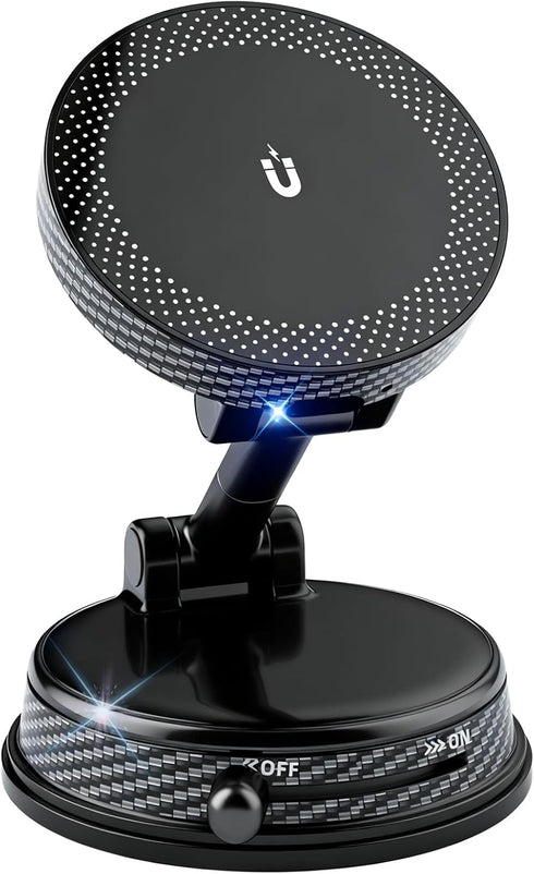LIBAXIN Magnetic Car Phone Holder for MagSafe, 15W Wireless Charging, 360 Adjustable Dashboard