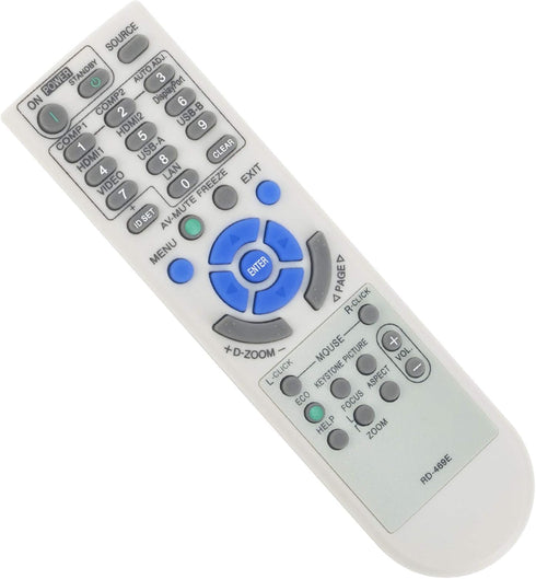 RD-469E 7N901052 Replacement Remote Control for NEC Projector V302X, V302W, V332X, V332W, U321H, UM351W, and More