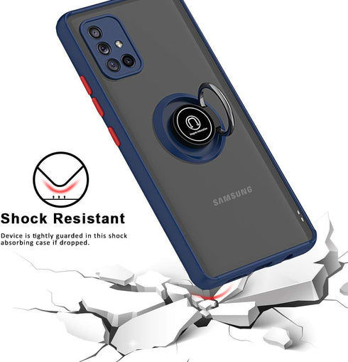 TJS Compatible with Samsung Galaxy A71 5G Case, Heavy Duty Drop Protector with Tempered Glass Screen Protector.