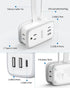 NTONPOWER USB C Travel Power Strip, Flat Plug with 3ft Extension Cord, 2 Outlets 3 USB Ports, Cruise Approved
