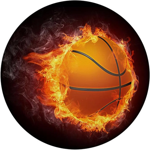 Basketball Fire Flame Pattern on Black Background PopSockets Standard Grip