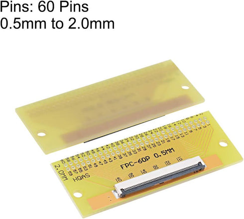 uxcell FFC FPC 60 Pin 0.5mm Pitch to DIP 2.0mm PCB Converter Board Adapter