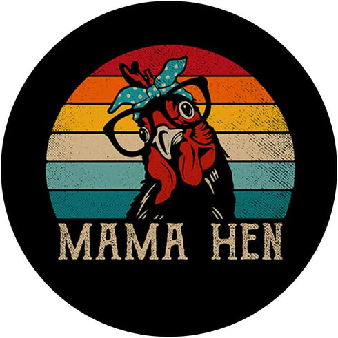 Funny Mama Hen Retro Chicken PopSockets Standard PopGrip - Vintage Mom 70s 80s