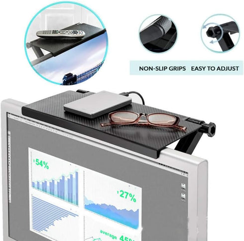 axGear Set-top Monitor TV Top Rack Accessory Box Holder Bracket Shelf for Storage