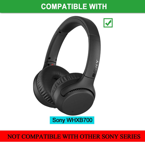 Replacement Ear Cushion Pads for Sony WHXB700 Wireless Extra Bass Bluetooth Headphones ONLY (Black)