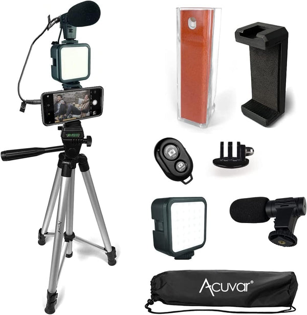 Acuvar Vlogging Kit for Smartphones, iPhones, Android, Tablets, DSLR for Online Live Streaming and Video Conference