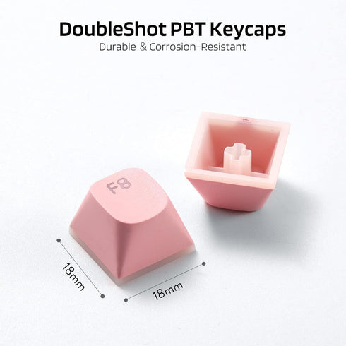 Catekro PBT Keycaps, 104 Keys Standard Doubleshot Keycap Set, OEM Profile, Translucent Keycaps for DIY Mechanical