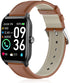 Soft Genuine Leather Watch Bands for Woneligo/Fitpolo Smart Watch IDW13, Replacement Wristband for FITVII H56