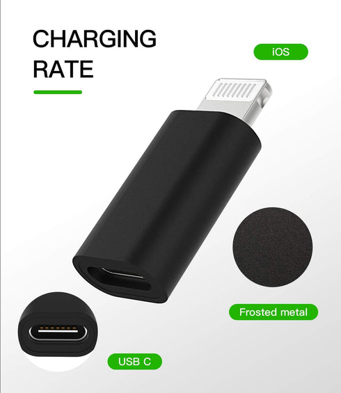 3Pack USB-C to Lightning Adapter for iPhone 12, 11, Mini, Pro, Max, XS, XR, X, SE2, 7, 8 Plus, iPad Air, AirPods.