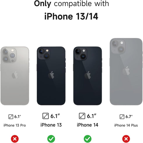 SURITCH 13/14 13/14 6.1 Inch, for iPhone Case with Magnetic Camera Slide Cover and Adjustable Kickstand, Compatible
