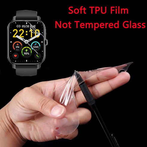 6 Pack Compatible with Nerunsa P66D 1.85” Smart Watch Screen Protector Film, Crystal Clear HD Anti-Scratch Foils