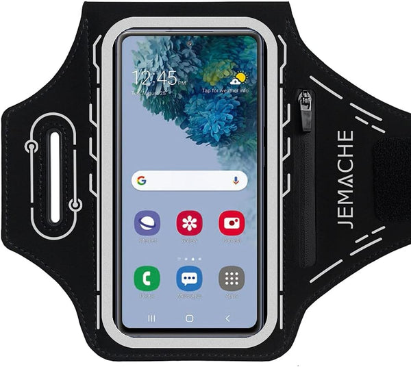 JEMACHE Armband for Samsung Galaxy S25 S24 S23 S22 S21 Ultra/Plus/FE, Gym Running Workouts Arm Band, Black.
