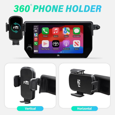 FICS Phone Holder Compatible with Toyota RAV4 2024, Hybrid Limited, Hybrid XSE, TRD Off-Road Trim, 10.5" Monitor