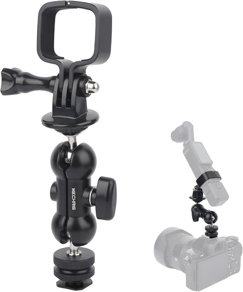 Mechrig Cold Shoe Mount Expansion Adapter for DJI Osmo Pocket 3,Ajustable 360Ball Head