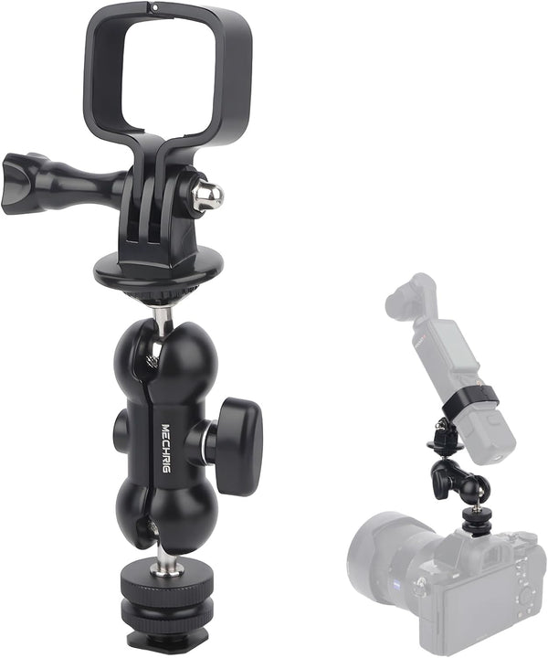 Mechrig Cold Shoe Mount Expansion Adapter for DJI Osmo Pocket 3,Ajustable 360Ball Head