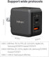 MINIX NEO P1 Mini 33W PPS 2-Port GaN Charger 1 USB-C Port Fast Charger, 1 USB-A Port Quick Charger 3.0. Compatible with iPhone 8-15 Series, Galaxy S10-S21, Pad and More.