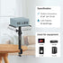Set of 2 Height Adjustable Studio Monitor Speaker Stands, 12" to 18" with Desk Clamp for Desktop Use.