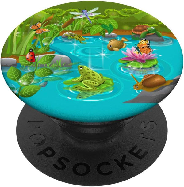 Cute Bugs Butterflies Turtle A Frog And Ladybug Dragonfly PopSockets PopGrip: Swappable Grip for Phones & Tablets