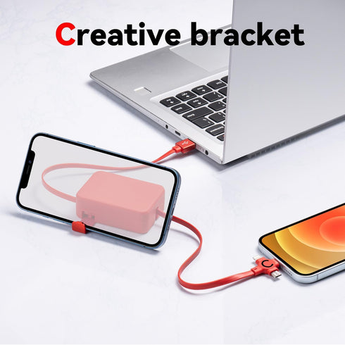GTPOWER 3 1 3A, 2Pack 3 1 in Multiple Charger Cable in Retractable Multi Charging Cable with IP/USB-C/Micro Ports