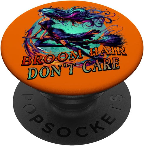 PopSockets Standard PopGrip Broom Hair Don't Care Witch Messy Hair Women Halloween