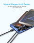 Multi Charging Cable 5 in 1, 2 Pcs 4FT USB C/A Multi Charger Cable to Type-C/Micro USB Port, Nylon Braided USB C