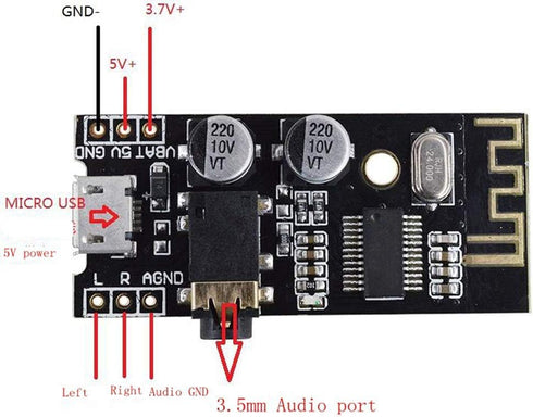 HiLetgo 3pcs M28 Wireless Bluetooth MP3 Audio Receiver Board, Bluetooth 4.2 Lossless Decoder, Wireless Stereo Sound