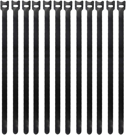 Eowpower 50 Pieces Black 12 inches x 1/2 inch Reusable Cable Ties Microfiber