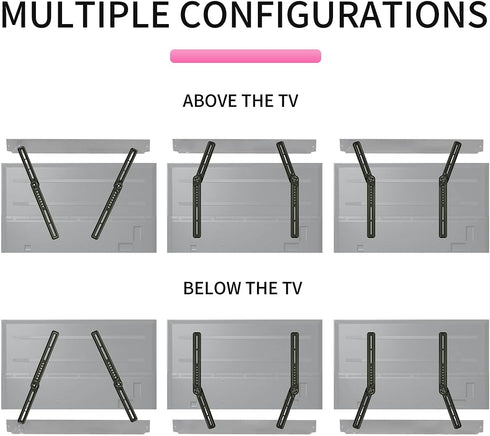 Universal Sound Bar TV Mount Bracket by XINLEI SBR301, Fits Most 23 to 65 Inch TVs, Up to 22 lbs