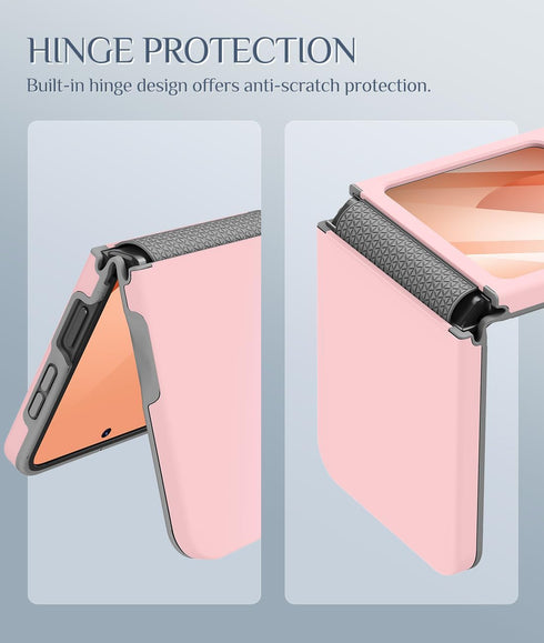 Caka Slim Shockproof Case for Galaxy Z Flip 6, with Hinge Protection and Screen Protector for Wireless Charging