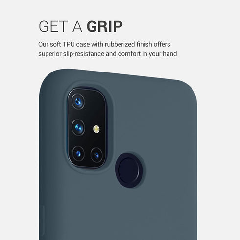 kwmobile Case Compatible with OnePlus Nord N10 5G - TPU Silicone Phone Cover with Soft Finish - Dark Slate