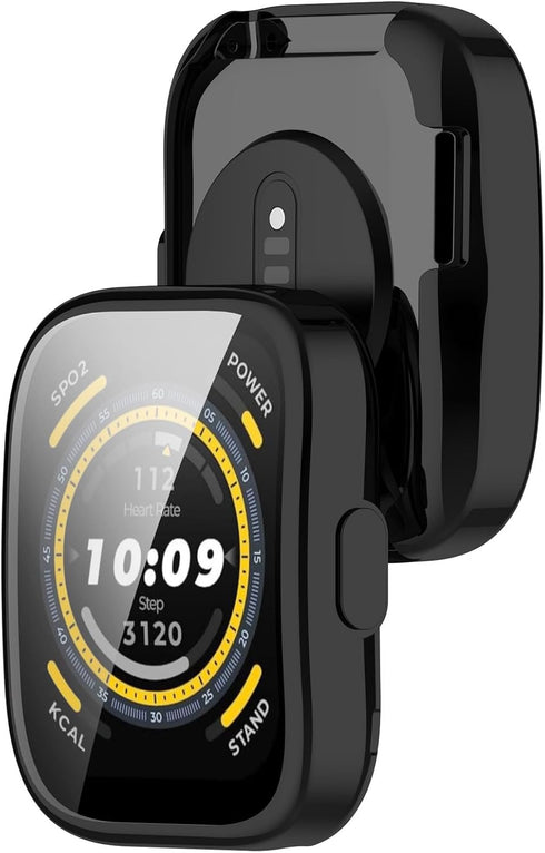 3Pack Screen Protector Cases for Amazfit Bip 5, All-Around Protective TPU Bumper (Black+Black+Black)