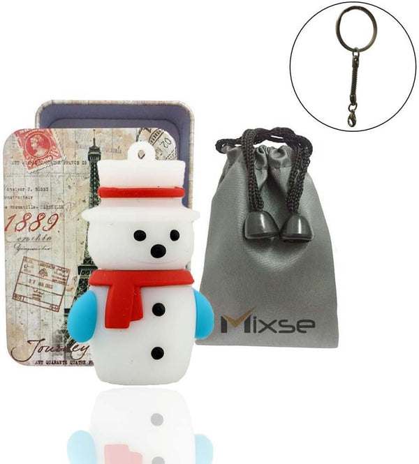 Mixse USB Flash Drive Memory U Disk Stick Storage Device Novelty Cute Snowman