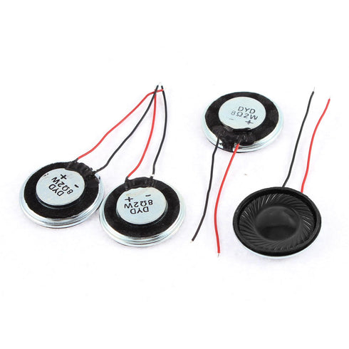 uxcell Metal Shell Round Internal Magnet Speaker, 2W 8 Ohm (Pack of 4)