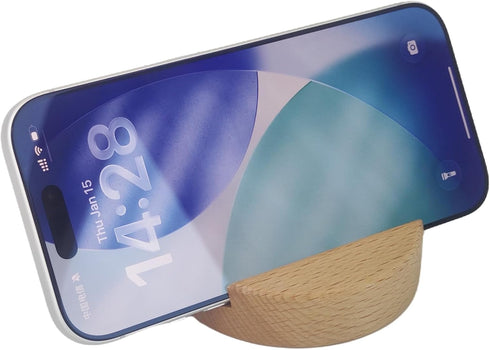 ZENIPACE Beech Wood Phone Holder, Round Shape Wood Phone Stand