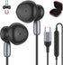 Magnetic USB C Headphones Wired Earbuds for Samsung S24 S23 FE, iPhone 15 Pro, Stereo Type C Earphones with Microphone