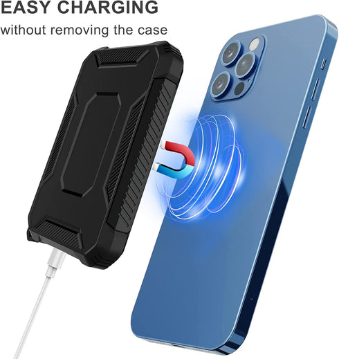 2 Pack Case for Magsafe Battery Pack, Slim TPU Carbon Fiber Design with Keychain, Anti-Shockproof Bumper Shell