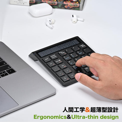 KcBlue Numeric Keypad Calculator, 2-in-1 Bluetooth Wireless Number Keyboard, Type-C Charging, Compatible with
