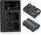 FirstPower BP-511 BP-511a Battery 2-Pack 2200mAh and Dual USB Charger for Canon EOS