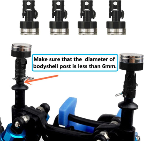 4PCS SCX10 4WD 1/10 ShareGoo RC Magnetic Body Post,Alloy Magnetic Stealth Invisible Body Shell Mount Column Compatible