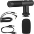Namolit 3.5mm Portable Stereo Microphone Video Recording Mic TRS Plug Built-in Rechargeable Battery for DSLR Cameras