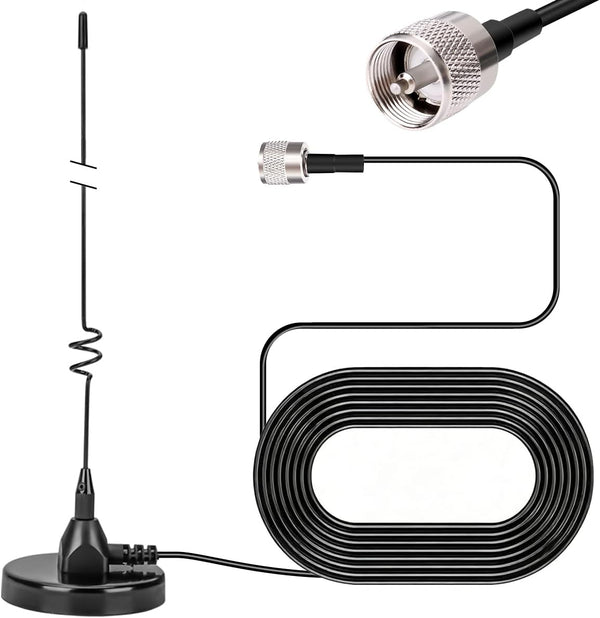 Arridioter Dual Band Mobile Radio Heavy Duty 20.87in Whip Antenna Kit with PL-259