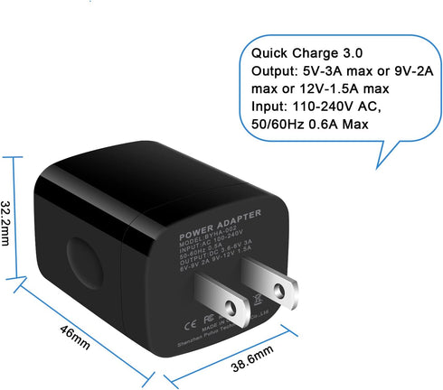 Quick Charge 3.0 Fast Charger for LG Velvet 5G, LG Stylo 4 5 6, G5 G6 G7 G8 G8X V20 V30 V40 V50 ThinQ