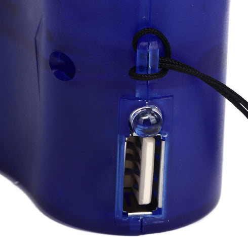 Hand Crank Charger, Emergency Supplies, Compact DC 5.5V 600mA Hand Crank USB Phone Charger, Blue