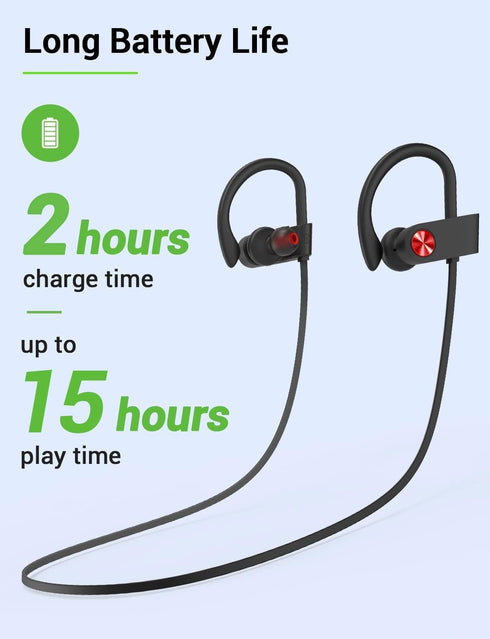 Stiive Bluetooth Headphones, 5.3 Wireless Sports Earbuds, IPX7 Waterproof with Mic, Stereo Sweatproof in-Ear Earphones,