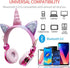 Unicorn Kids Headphones - Wireless Bluetooth Headset w/Mic, Adjustable Over-Ear Design for Smartphones, Tablets &