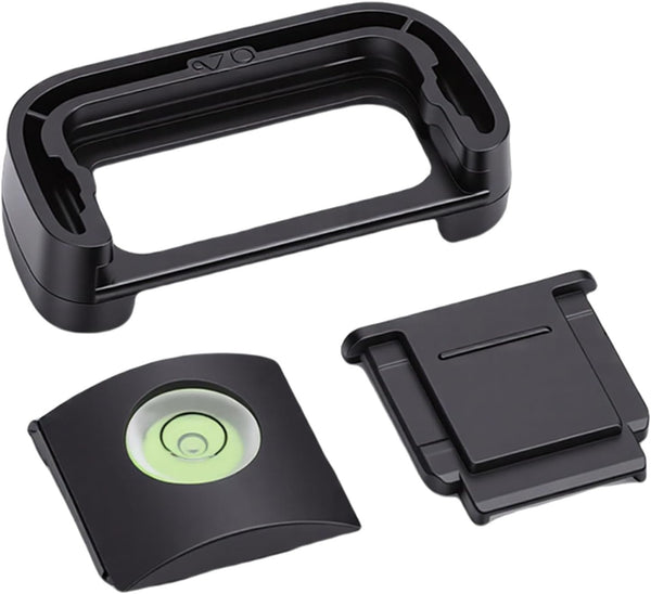 Camera Eyecup Viewfinder Eyepiece, Hot Shoe Cover Protector Cap with Bubble Spirit