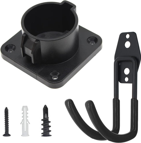 EV Charger Holder, Electric Vehicle Charger Nozzle Holster Dock and J-Hook Combination for J1772 Connector