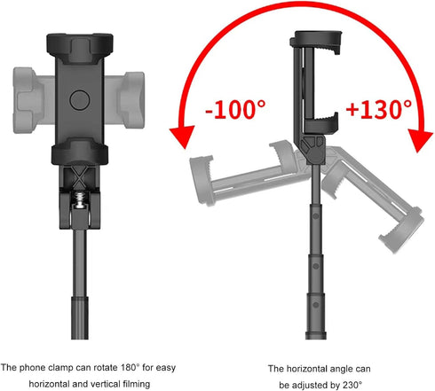 Serounder 8 34cm to168cm Sections Selfie Stick Tripod, Auto Open Close Extension Pole Handheld Monopod Tripod with BT