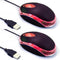 2 Pack Wired Mini Optical Mouse, Ergonomic USB Mouse for Laptop PC Desktop, Compatible with Windows, Linux, Mac (Black)